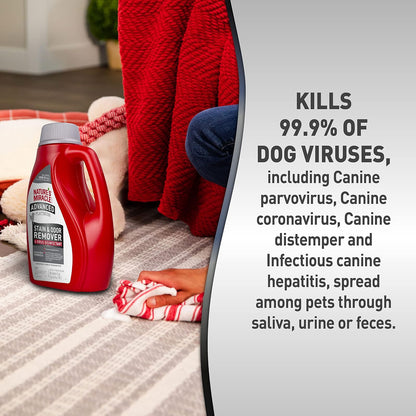 Nature's Miracle Advanced Platinum Removedor de Manchas y Olores Desinfectante Virus 64 oz