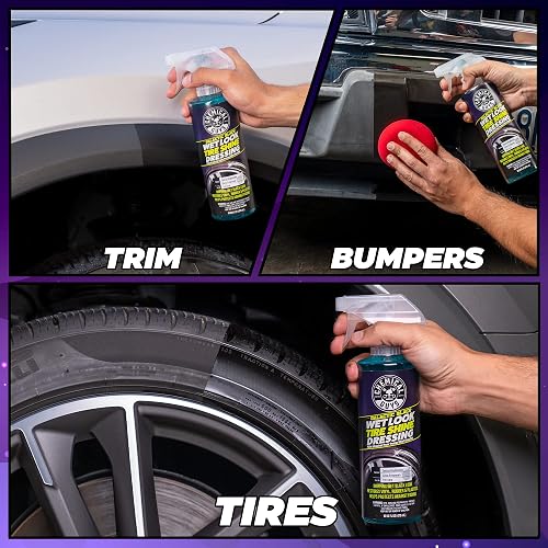 Chemical Guys Galactic Black Wet Look Tire Shine Dressing, para un Nuevo Nivel de Brillo y Profundidad de Negro, Seguro para Automóviles, Camiones, Motocicletas, vehículos recreativos y más, 473 ml