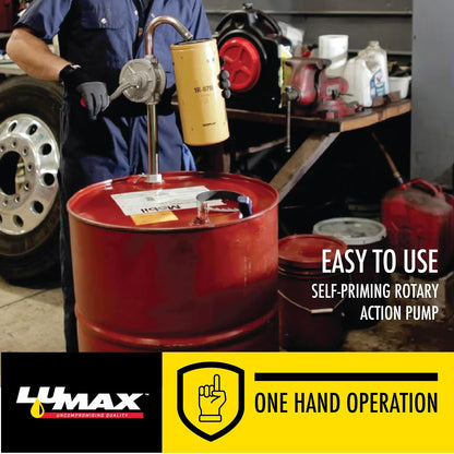 Lumax Gray LX-1318 Rotary Barrel Pump for transferring Non-Corrosive, Petroleum Based, Light to Medium Viscosity-Like, Motor, Heavy, Transmission Fluid, Heating Oils