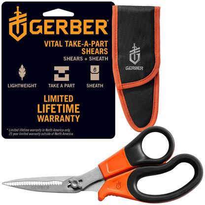 Gerber Vital Take-A-Part - Tijeras de aves con hoja dentada para caza y caza pequeña