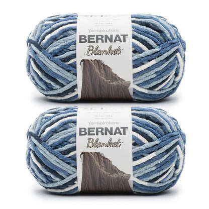 Bernat Blanket Estambre Chenille Súper Voluminoso, Paquete de 2 - Paquete de 2 - AZUL FADED
