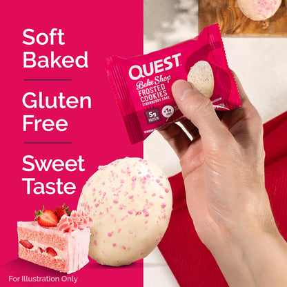 Quest Nutrition Frosted Cookies sabor Pastel de Fresa - 8 Piezas