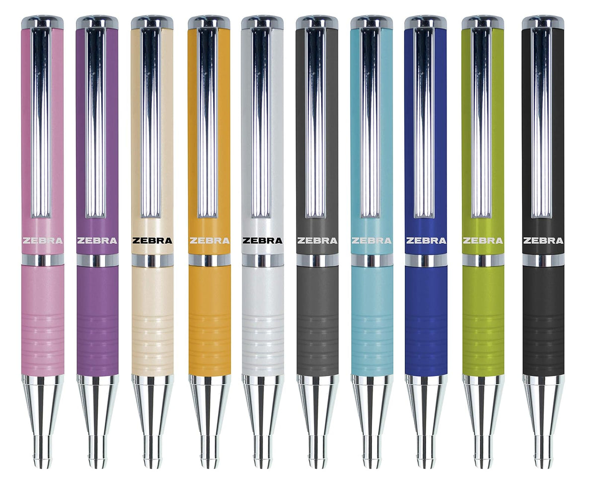 Zebra Mexico Bolígrafo Con Estuche, Pluma Slide Pen Punto Mediano 1,0 mm Tinta De Aceite Color Negro Cuerpo Color Blanco.