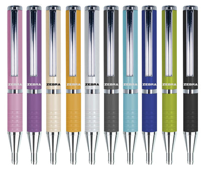 Zebra Mexico Bolígrafo Con Estuche, Pluma Slide Pen Punto Mediano 1,0 mm Tinta De Aceite Color Negro Cuerpo Color Blanco.