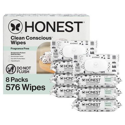 The Honest Company Toallitas para Bebé Rose Blossom, 288 Piezas - 576 count - Juego de Patrones
