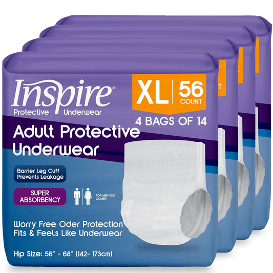 Inspire Protective Underwear, Extra Large, 56 Count