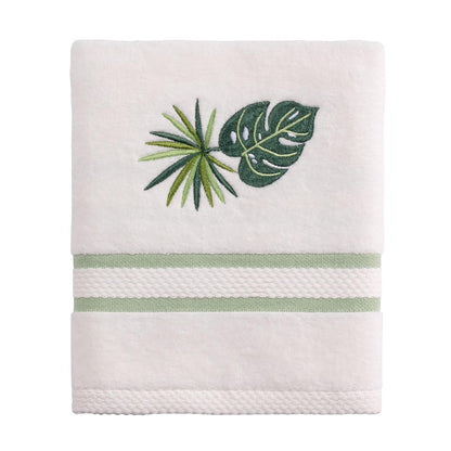 Avanti Linens - Juego de Toallas de 3 Piezas, Toallas de algodón Suaves y absorbentes (Viva Palm Collection), Color Blanco