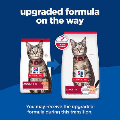 Hill's Science Diet Croquetas para Gato Adulto Sabor Salmón 2.9Kg | Croquetas Hill's para gato, salmón real, digestión saludable, sistema inmunológico fuerte, omega-6 y vitamina E