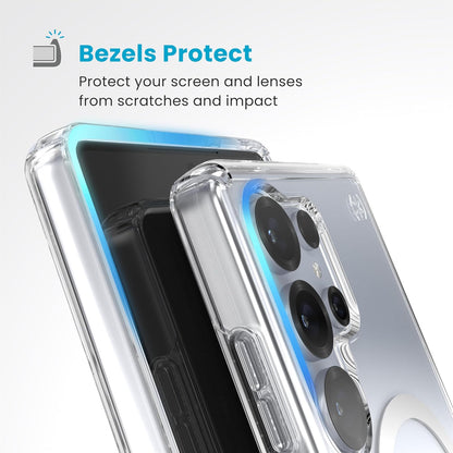 Speck - Funda para Samsung Galaxy S25 Ultra – Funda magnética, protección contra caídas de 13 pies, Anti-amarilleamiento-Samsung S25 Ultra, Bisel Elevado y Botones mejorados, Presidio
