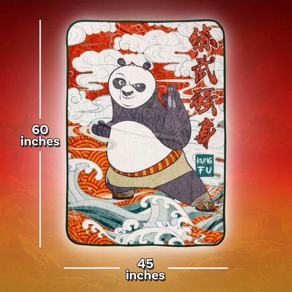 Silver Buffalo Kung Fu Panda - Manta de Forro Polar de 45 x 60 Pulgadas, Suave y acogedora, 180 g/m²