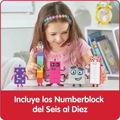 hand2mind Numberblock Friends Six to Ten Figures, Conjunto de Figuras de Acción Caricaturas, Figuras de Juguete, Conjuntos con Figuras de Acción, Pequeñas Figuras para Niños, Juguetes de Números