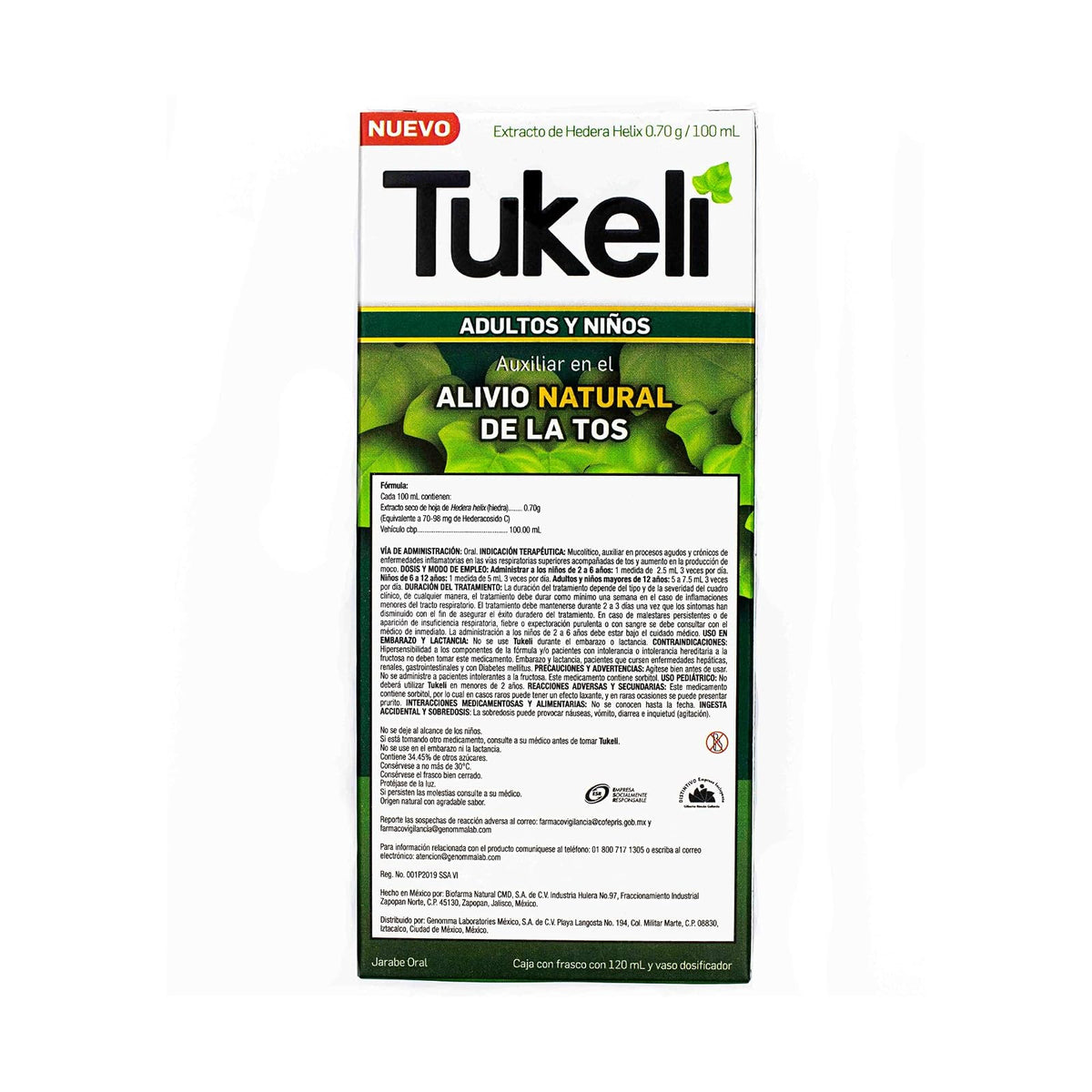 TUKELI Jarabe para la tos, Activos 100% de origen natural, medicamento herbolario para tos seca y tos con flemas, Frasco con 120ml