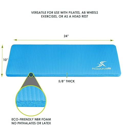 ProSource Fit Extra Thick Yoga Knee Pad and Elbow Cushion 15mm (5/8”) Fits Standard Mats for Pain Free Joints in Yoga, Pilates, Floor Workouts, Aqua