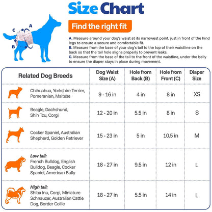 American Kennel Club Female Dog Wrap, Disposable Diapers with Wetness Indicator, X-Small, 50 Count
