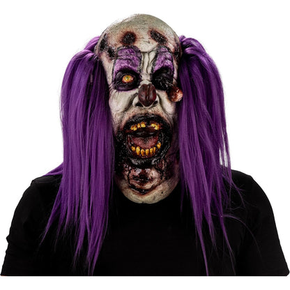 Ghoulish Productions Máscara De Látex Charly Gluttonous Zombie, Accesorio Látex Cosplay Payaso Glotón, Disfraz Aterrador para Halloween y Fiestas Temáticas, Cosplay Bufón Creepy, Diseño Artesanal