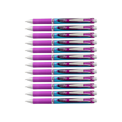 Pentel EnerGel RTX Bolígrafos Retráctiles de Tinta Líquida de Gel - Aguja de 0.7mm - 12 Unidad (Paquete de 1) - Violeta