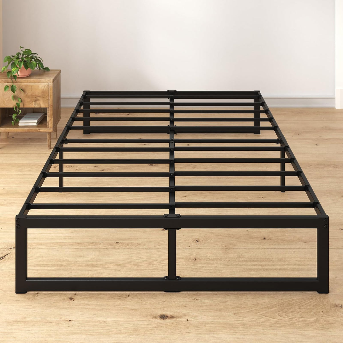 Zinus 35 cm ABEL Estructura de Cama con Plataforma metálica/Base de colchón con Soporte de láminas de Acero/Montaje Sencillo/Cama en una Caja/Muebles de Dormitorio/Base de Cama matrimonial