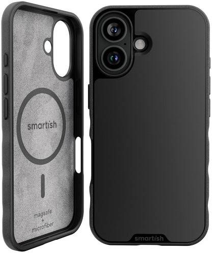 Smartish Funda Magnética Gripmunk para iPhone 16 - iPhone 16 - Black Tie Affair (MagSafe)