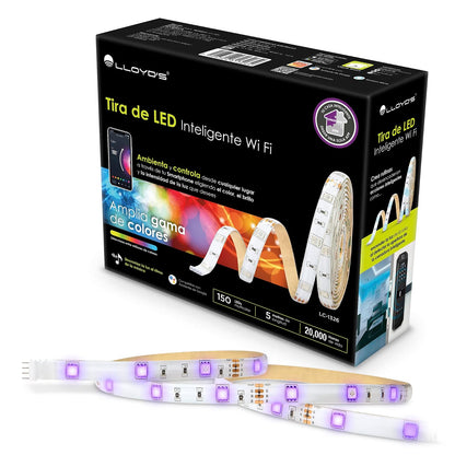 Lloyd's Tira LED WiFi 5m RGB Multicolor Compatible con Asistentes Virtuales