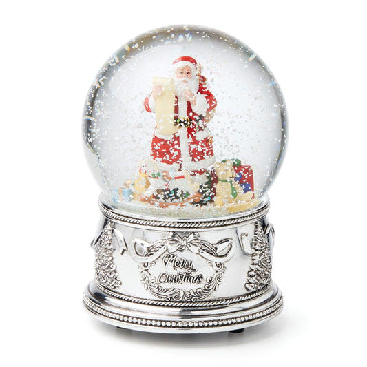 Reed & Barton 894991 Winter Traditions - Bola de Nieve Musical de Papá Noel, decoración de Navidad y día Festivo