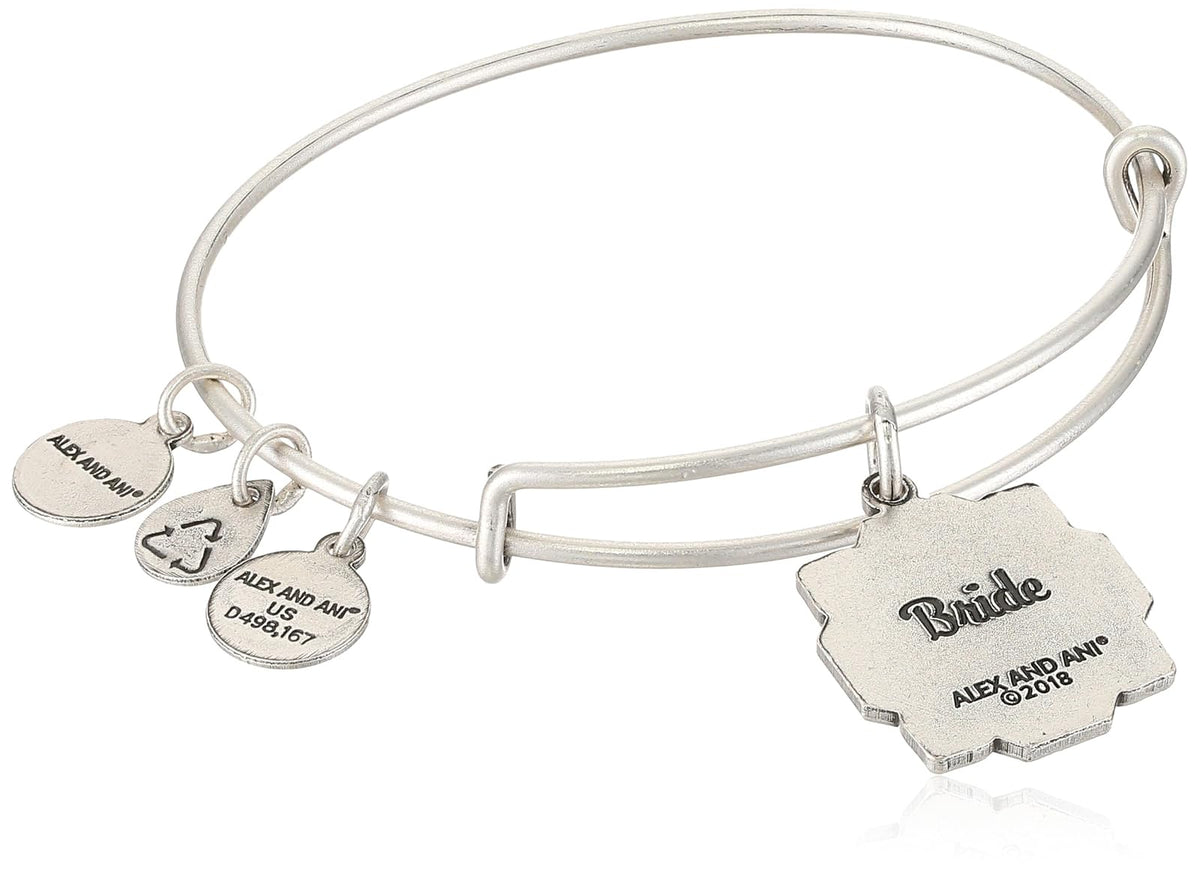 Alex and Ani - Pulsera para Mujer, diseño de Novia EWB, Color Plateado rafaeliano, Extensible