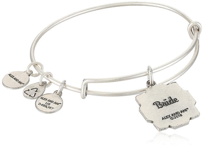 Alex and Ani - Pulsera para Mujer, diseño de Novia EWB, Color Plateado rafaeliano, Extensible