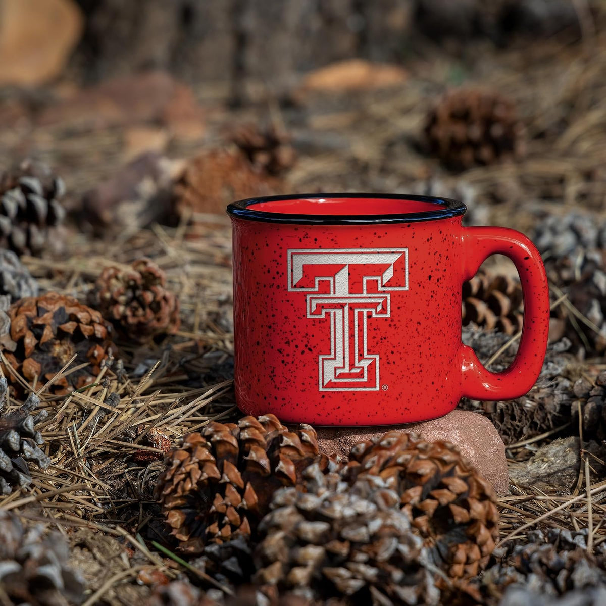 Rico Industries NCAA Texas Tech Red Raiders Speckle Taza de fogata grabada con láser de 12 onzas