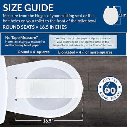 Mayfair 180SLOW 000 - Asiento para retrete (plástico sólido, bisagras de cierre silencioso, alargado), color blanco, Redondo, Blanco