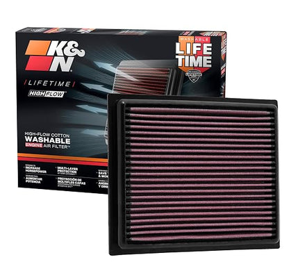 K&N Filtro de Aire de Alto Flujo de por Vida para Motor 33-2435 para Lexus/Mitsubishi/Toyota 2010-2024