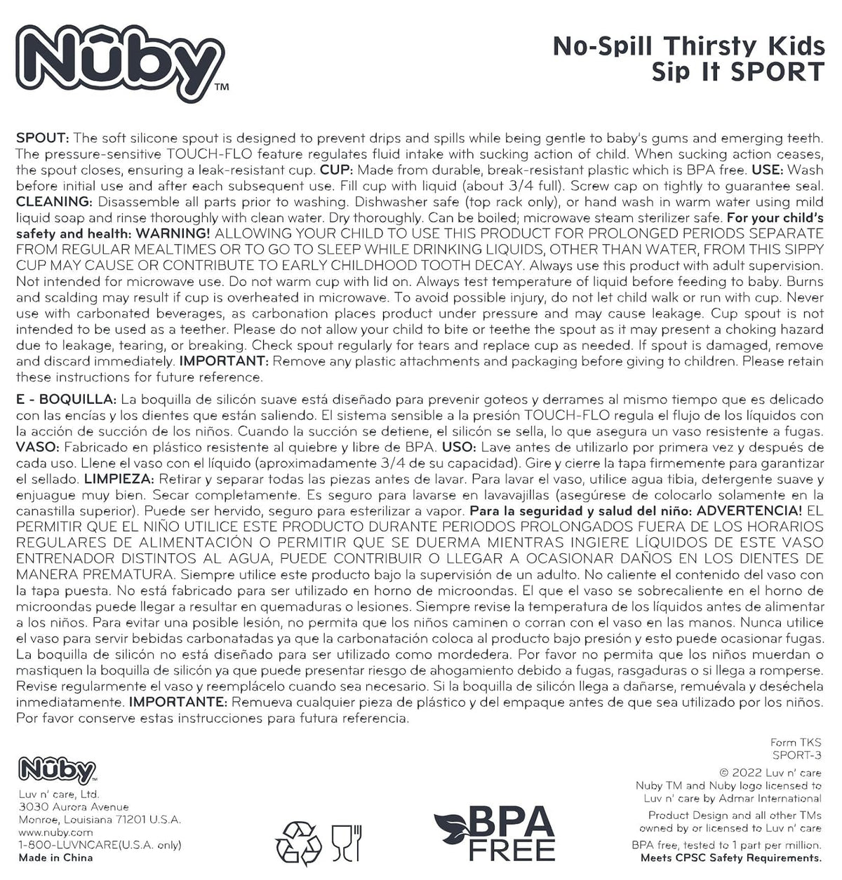 Nuby - Juego de 2 vasos deportivos con boquilla suave y tapa, 12 onzas, 12 meses, paquete de 2 unidades, aguamarina y perro morado