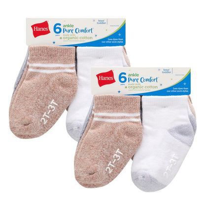 Hanes And Toddler Socks, Non-slip Grip Ankle Socks, Boys' and Girls', Multipacks Calcetines bebés niños