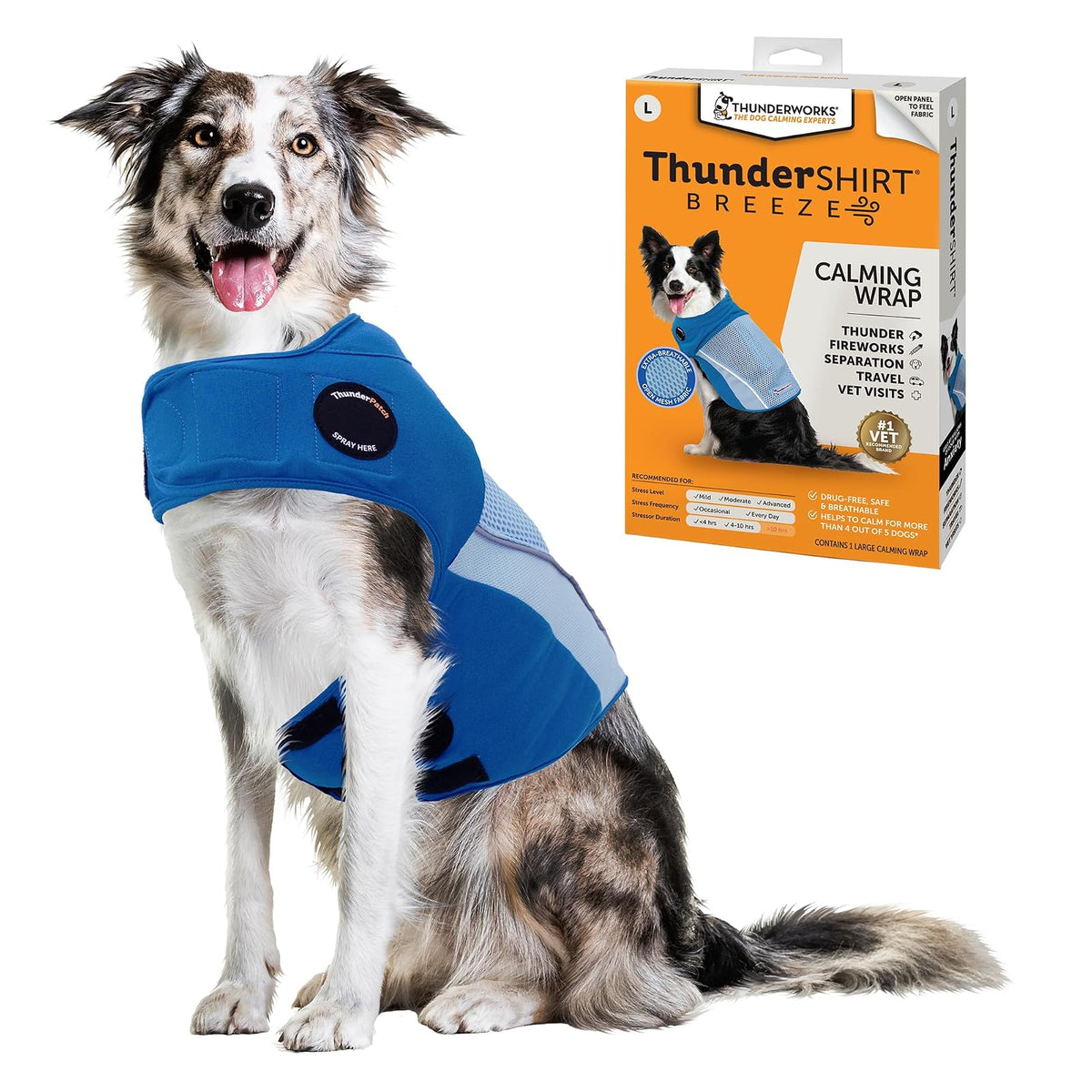 Thundershirt Breeze Chaleco Calmante para Perro - Azul-cielo - Large