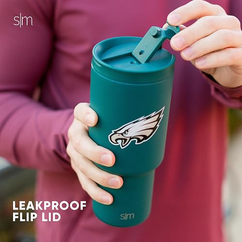 Simple Modern - Termo de 30 onzas con licencia oficial de la NFL, con tapa abatible y popote, vaso aislado de acero inoxidable, regalos para hombres y mujeres, colección Trek, Cincinnati Bengals