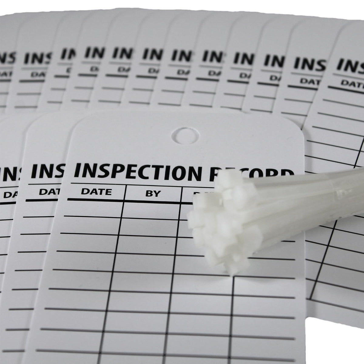 NMC RPT112 Accident Prevention Tag, INSPECTION RECORD, 3 Width x 6 Height, Unrippable Vinyl, Black on White (Pack of 25) by NMC