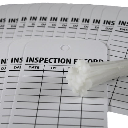 NMC RPT112 Accident Prevention Tag, INSPECTION RECORD, 3 Width x 6 Height, Unrippable Vinyl, Black on White (Pack of 25) by NMC