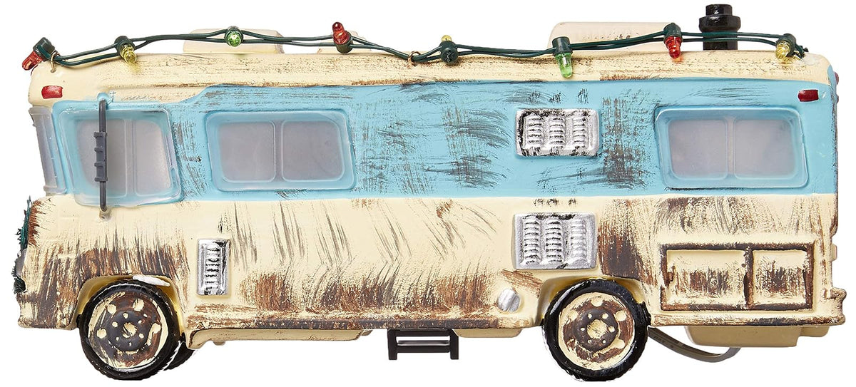 Department 56 Departamento 56 National Lampoon día Festivo de Navidad del Primo Eddie RV 4056686 Snow Village Christmas Vacation The Griswold Holiday Garage Iluminado Edificio, Multicolor