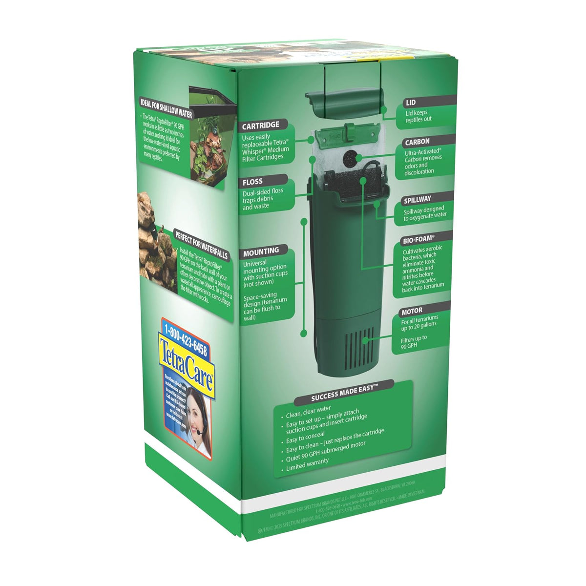 Tetra ReptoFilter - Filtro para terrarios, Verde, 90 GPH