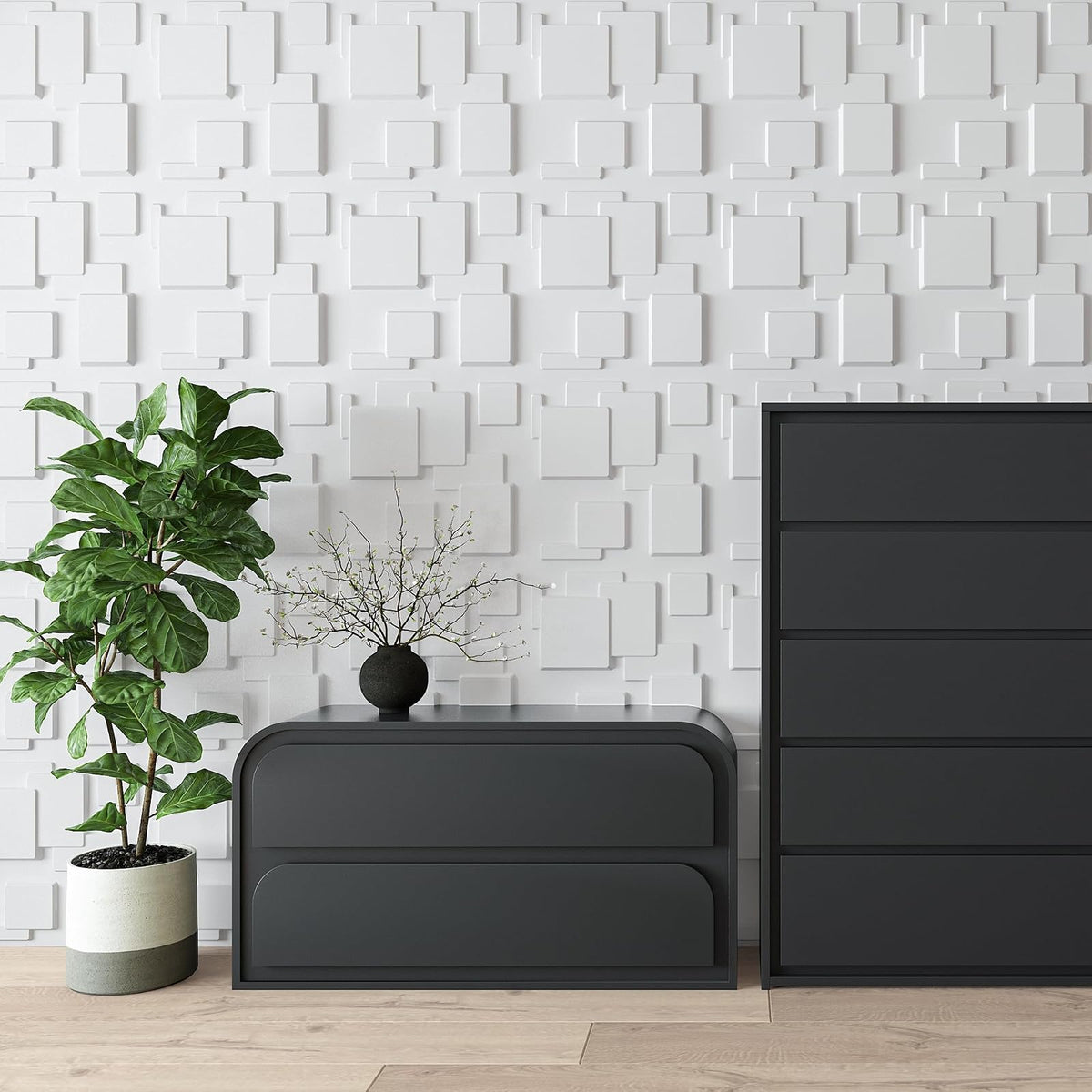 Art3d - Paneles de pared 3D de PVC blanco, 32 pies cuadrados, decoración de pared elegante para el hogar y espacios comerciales
