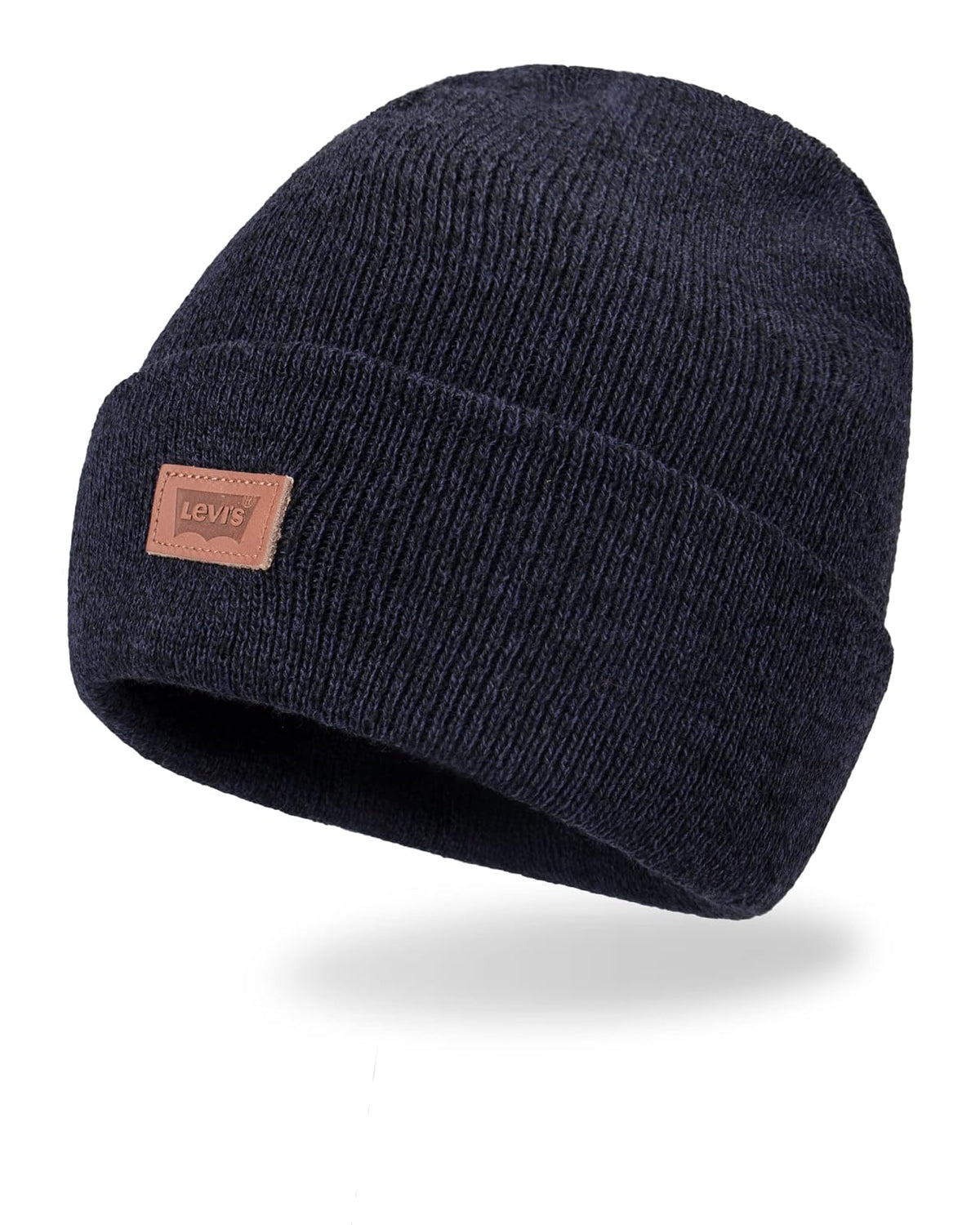 Levi'S All Season Comfy Leather Logo Patch Cuffed Hero Beanie Hat BoinaUnisex Adulto