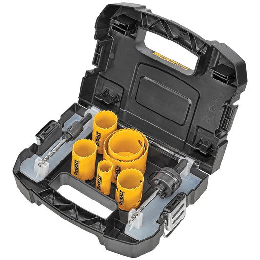 DEWALT Kit de sierra perforadora, juego de electricista estándar, bimetálico (D180002), amarillo