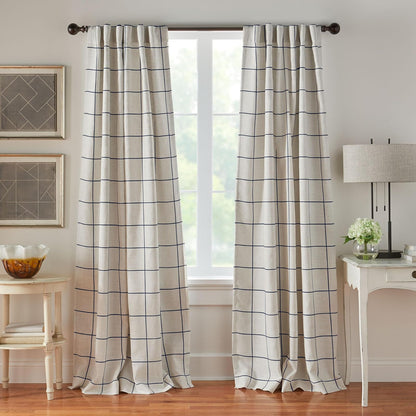 Elrene Home Fashions Brighton - Cortina Oscurecedora a Cuadros, Panel Individual - Índigo - 132.1An x 241.3Al cm (1 Paneles)