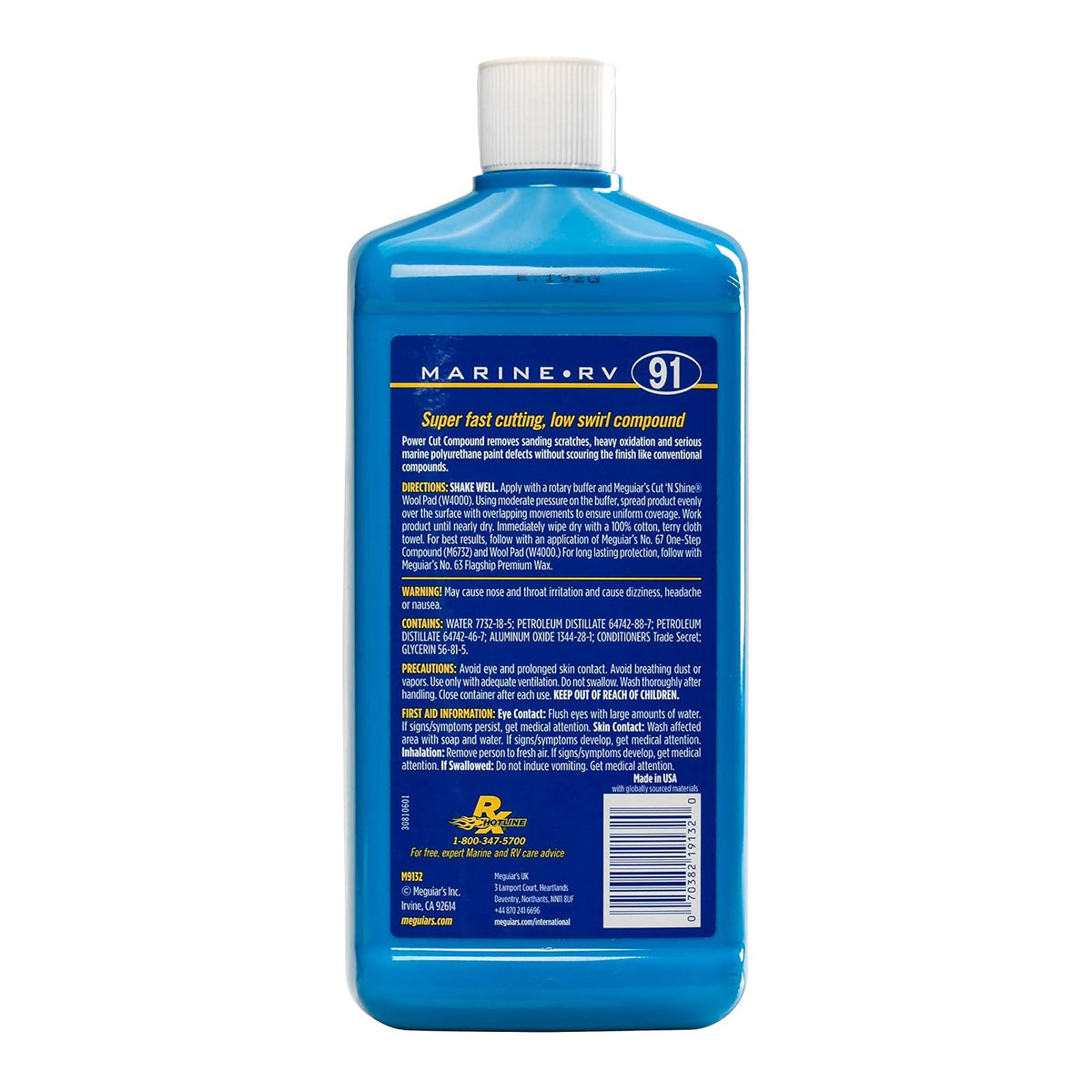Meguiar's Compuesto de Corte Eléctrico Marino/RV M9132, 32 oz