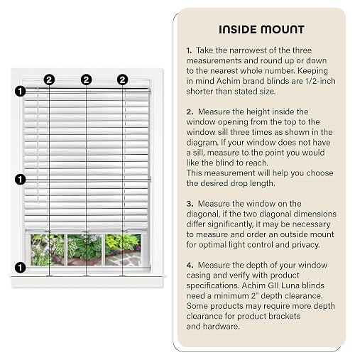 Achim Home Furnishings Cordless GII Luna 2" Vinyl Venetian Blind, 48" x 64", Mahogany
