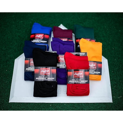 Rawlings - Calcetines atléticos | Béisbol/Softball | 2 pares | Varios tamaños/colores