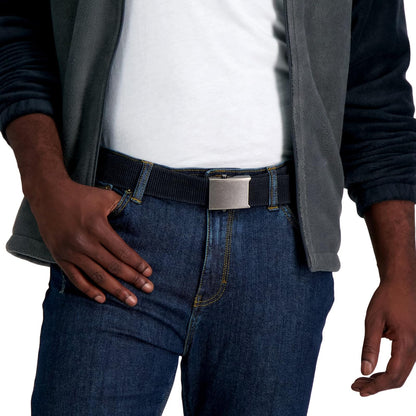 Columbia Cinturón de tela militar ajustable para hombre, talla única, correa de algodón y hebilla de placa de metal