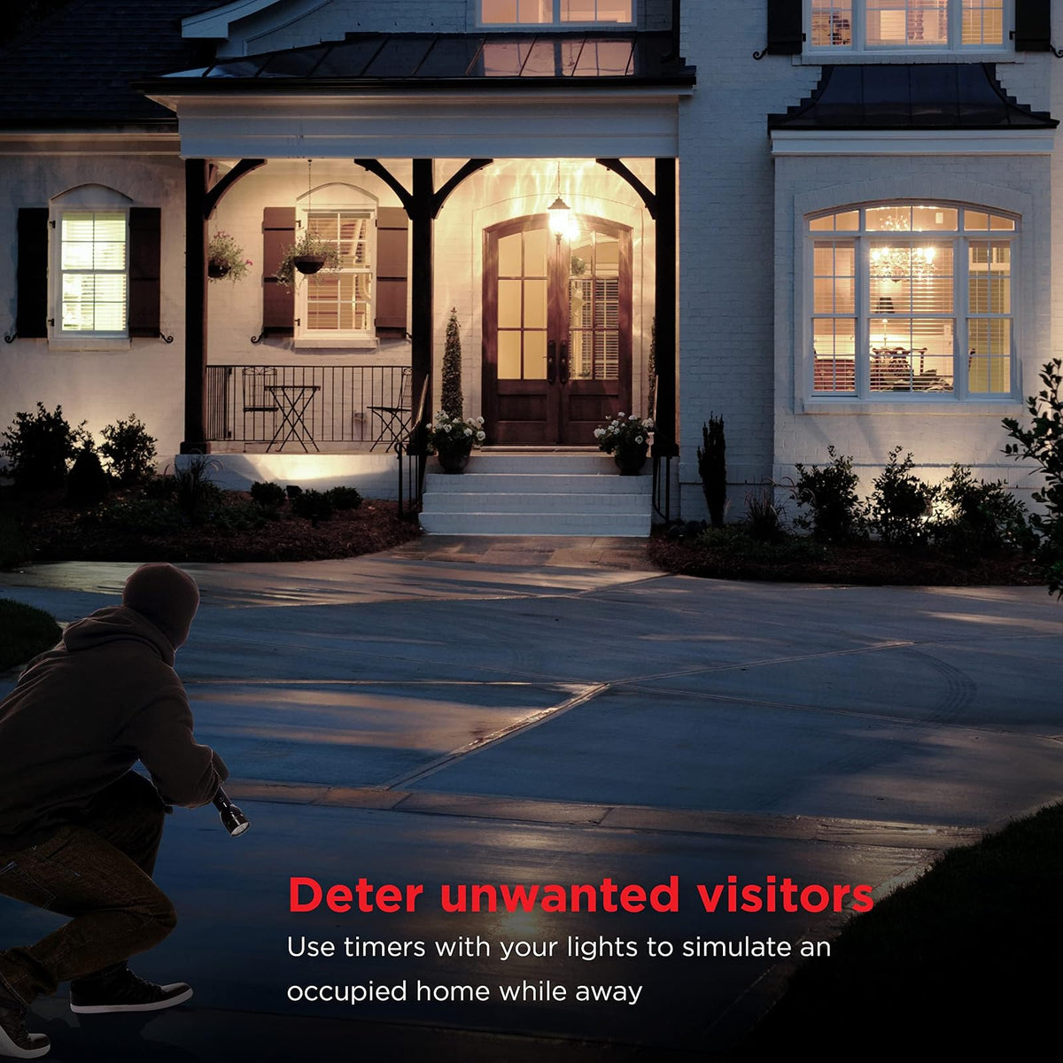 UltraPro Temporizador de luz para exteriores, del anochecer al amanecer, 1 toma de tierra, juego simple, decoración de temporada, iluminación exterior, resistente a la intemperie, funciona con bombillas LED, CFL, incandescentes y halógenas, paquete de 2, 