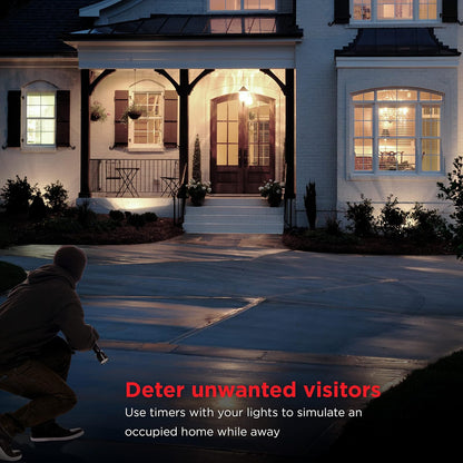 UltraPro Temporizador de luz para exteriores, del anochecer al amanecer, 1 toma de tierra, juego simple, decoración de temporada, iluminación exterior, resistente a la intemperie, funciona con bombillas LED, CFL, incandescentes y halógenas, paquete de 2, 