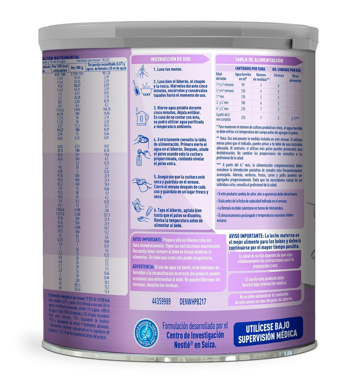 NAN Expert Pro H.A. Fórmula Para Lactantes Con Hierro Probióticos Lata 800g