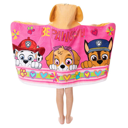Franco Nickelodeon Toallero con Capucha, Azul, 24" x 50", 1 + Toallero con Capucha, Pink/Brown Girls, 24" x 50", 1