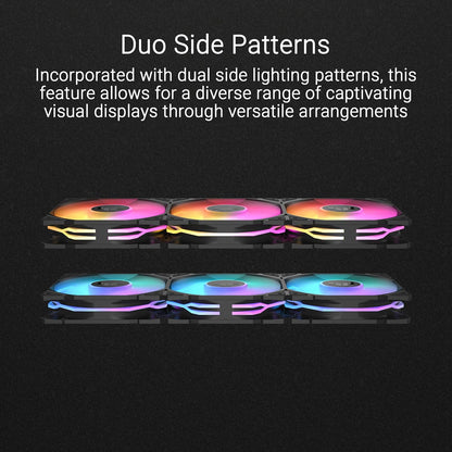 ASUS TUF Gaming TR120 ARGB Reverse Triple Pack Black Edition 120 mm Ventiladores (marco de 28 mm, presión estática a 2,75 mm H2O, flujo de aire 76,3 CFM, matriz LED de doble capa, sincronización Aura)